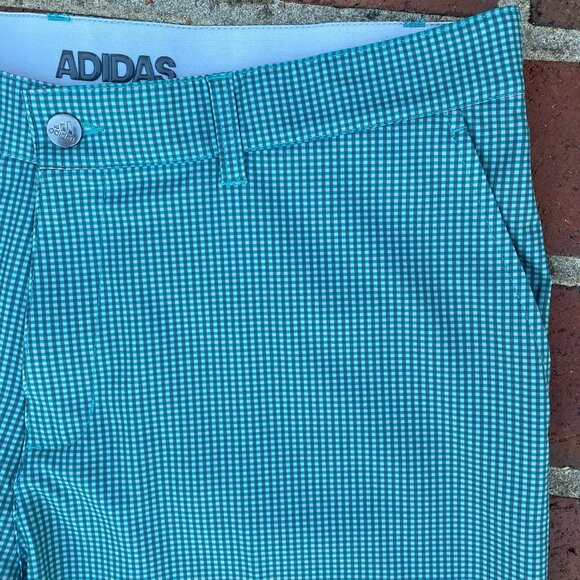 Adidas Ultimate 365 Gingham Woven Sport Green Grey Men's Golf Shorts sz 38 - Picture 5 of 6